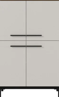 Kommode YONKERS 60 x 97 cm Kaschmir/ Nussbaum