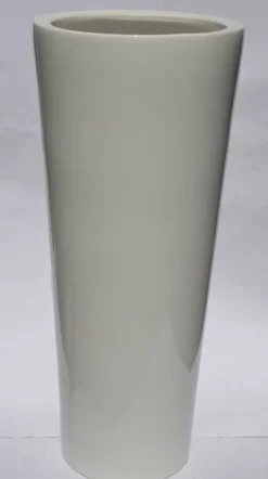 Konische Bodenvase /Vase aus Keramik H 70 /Ø 29 Weiß glänzend