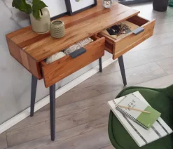 CASAVANTI Konsolentisch 90 x 78 cm Akazie braun grau