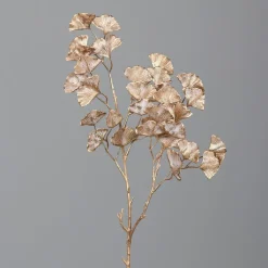 Kunstpflanze Dekozweig Gingko goldfarbig