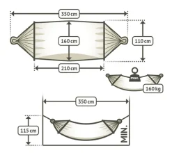 LA SIESTA Hängematte Doppel ALISIO 160 cm Toucan