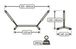 LA SIESTA Hängemattengestell Kingsize NAUTICO Cool Grey