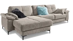 LASCONDO Ecksofa ROMINA 162 x 296 cm Famous stone