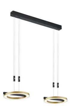 LED Balkenpendel NELLA 2-flg Holz /schwarz