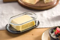 LEONARDO Butterdose MATERA 20,6 x 7,7 cm Keramik/Glas anthrazit