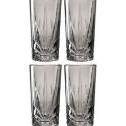 LEONARDO Longdrinkglas CAPRI 4er Set grau