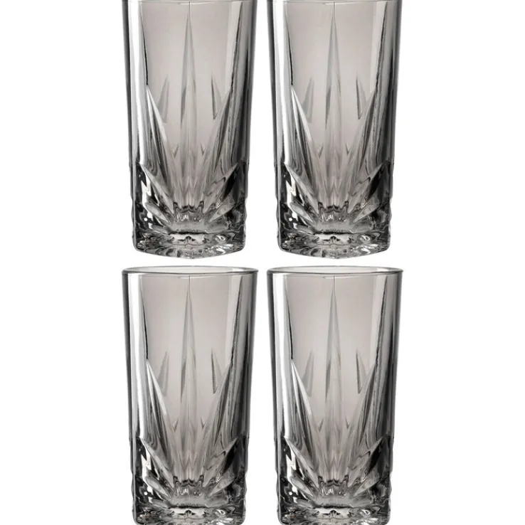 LEONARDO Longdrinkglas CAPRI 4er Set grau