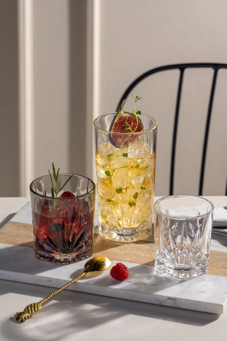 LEONARDO Longdrinkglas CAPRI 4er Set grau