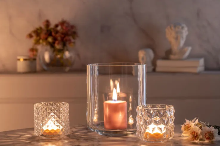 LEONARDO Tischlicht RAUTE 10 x 10 cm