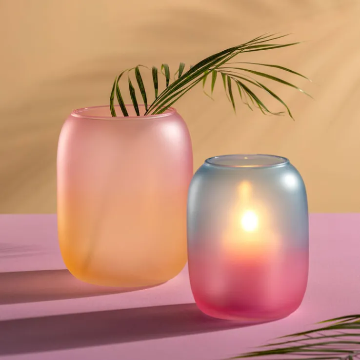 LEONARDO Windlicht AMALFI 17,5 cm gelb/rose