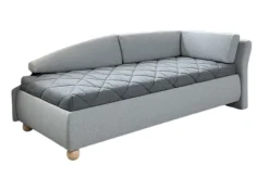 Liege LINDSAY 223 x 102 x 80 cm Taschenfederkern Hellgrau