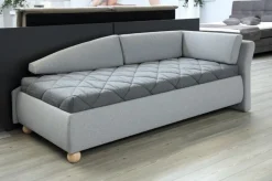 Liege LINDSAY 223 x 102 x 80 cm Taschenfederkern Hellgrau