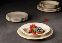 like. Suppenteller COLOR LOOP SAND 23,5 cm Porzellan beige