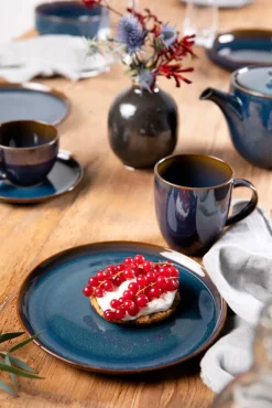 like. Teller flach CRAFTED DENIM 25,7cm blau/ braun