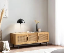 Lowboard 120 x 46 cm braun/schwarz