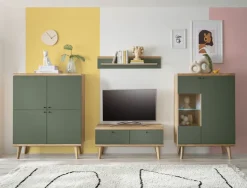 Lowboard ALVA 107 x 50 cm Salbeifarbig/braun