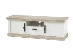 Lowboard FLORENZ 156 x 51 cm weiß/braun