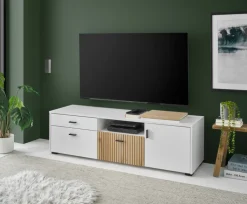 Lowboard HUDSON 150 x 44 cm weiß/braun