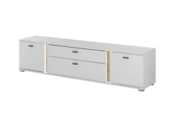 Lowboard LONG ISLAND 200 cm weiß/ Wotan Eiche