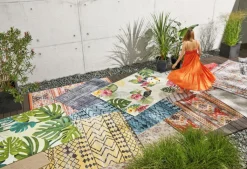 LUXOR living Kelim In- und Outdoorteppich BONNIE 120 x 170 cm grau/mehrfarbig