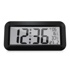 Mebus Digitaluhr Kunststoff 42 x 3 x 20 cm Schwarz