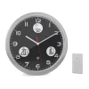 Mebus Digitalwanduhr Metall/Kunststoff Durchmesser 30 cm Schwarz/Alu-/Nickelfarbig/Weiß