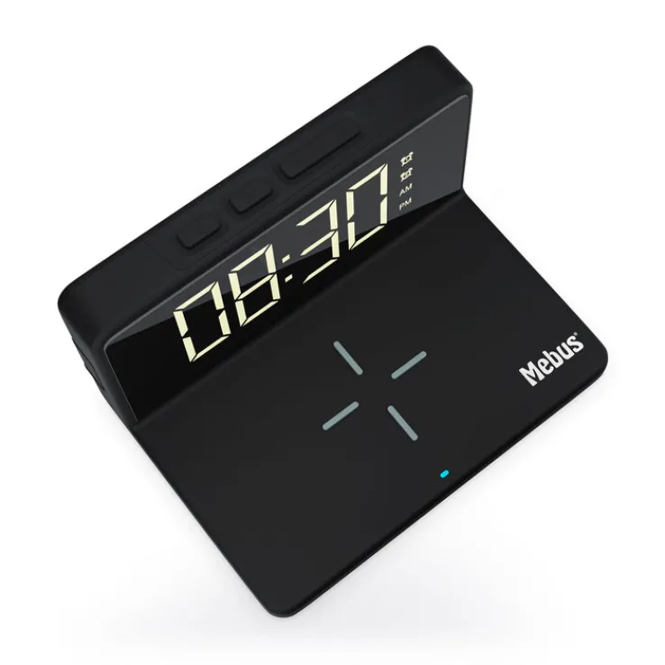 Mebus Digitalwecker mit Aufladefunktion schwarz