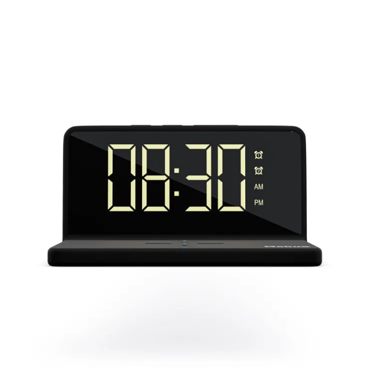 Mebus Digitalwecker mit Aufladefunktion schwarz