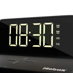 Mebus Digitalwecker mit Aufladefunktion schwarz