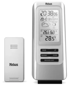 Mebus Funk Wetterstation silberfarbig
