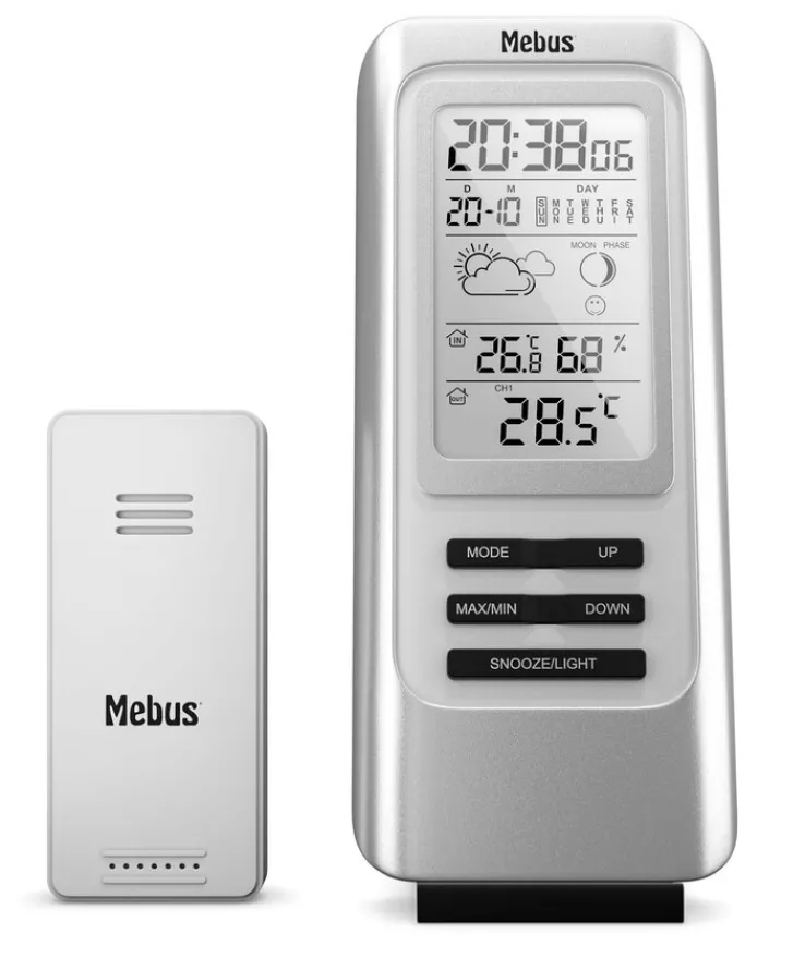 Mebus Funk Wetterstation silberfarbig