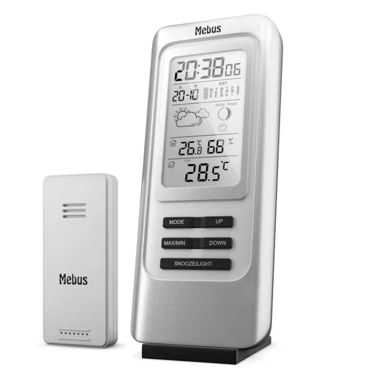 Mebus Funk Wetterstation silberfarbig