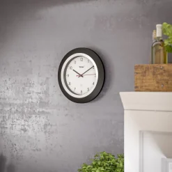 Mebus Funk-Wanduhr 25 cm schwarz