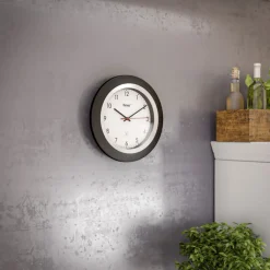 Mebus Funk-Wanduhr 25 cm schwarz