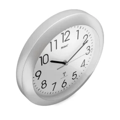 Mebus Funk-Wanduhr 25 cm silberfarbig/schwarz