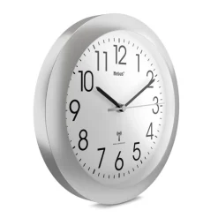 Mebus Funk-Wanduhr 25 cm silberfarbig/schwarz