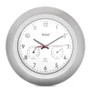 Mebus Funk-Wanduhr mit Thermo- und Hygrometer 30 cm silberfarbig