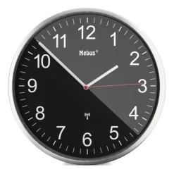 Mebus Funk-Wanduhr silberfarbig/schwarz