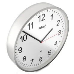 Mebus Funk-Wanduhr silberfarbig