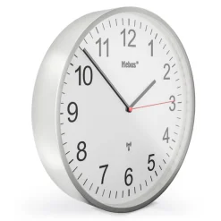 Mebus Funk-Wanduhr silberfarbig