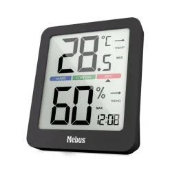 Mebus Klimastation Thermo-Hygrometer schwarz