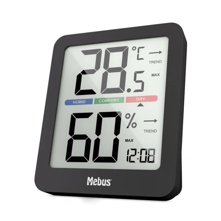 Mebus Klimastation Thermo-Hygrometer schwarz