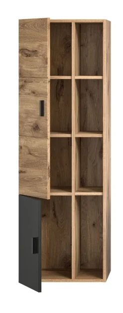 Midischrank GRADO 48 x 144 cm Eiche/ Grau