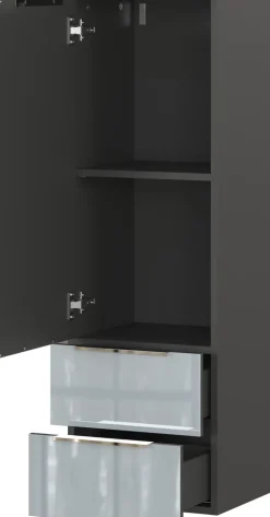 Midischrank JAN 36x111x34 cm graphit/silbergrau Glasfront