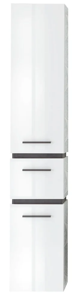 Musterring Hochschrank RIMINI schneeweiß/ dunkelgrau