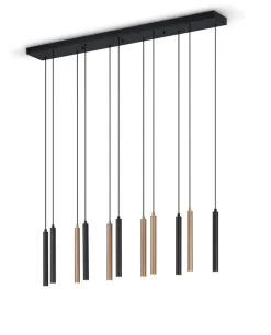 Musterring LED Balkenpendel 11-flg MR CALINA schwarz /coffee