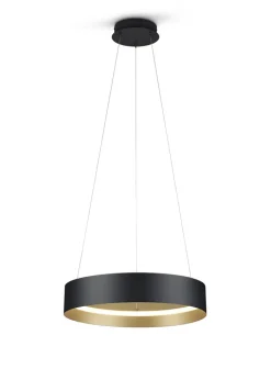 Musterring LED Pendelleuchte 50 cm MR LOOP schwarz-goldfarbig