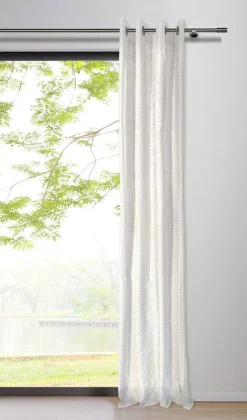 my deco Ösenvorhang DOT 135 x 245 cm weiß