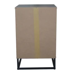 Nachtkommode 39,5 x 62 cm natur/Dekorfolie grau gemustert