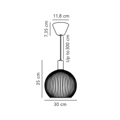 nordlux Retrofit Pendelleuchte AVER 30 cm Metall schwarz